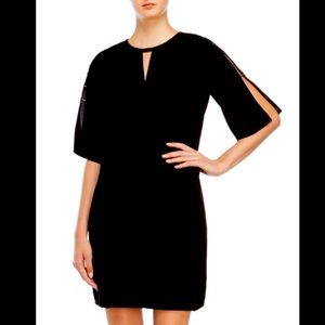 ✨MICHAEL KORS✨ Black MK Beaded Split Sleeve Dress
